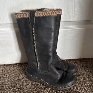 UGG Swell Sheepskin Tall Boots Black Size 6